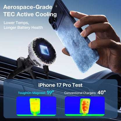Tough On MagCool Qi2 Wireless Car Charger with Active TEC Cooling