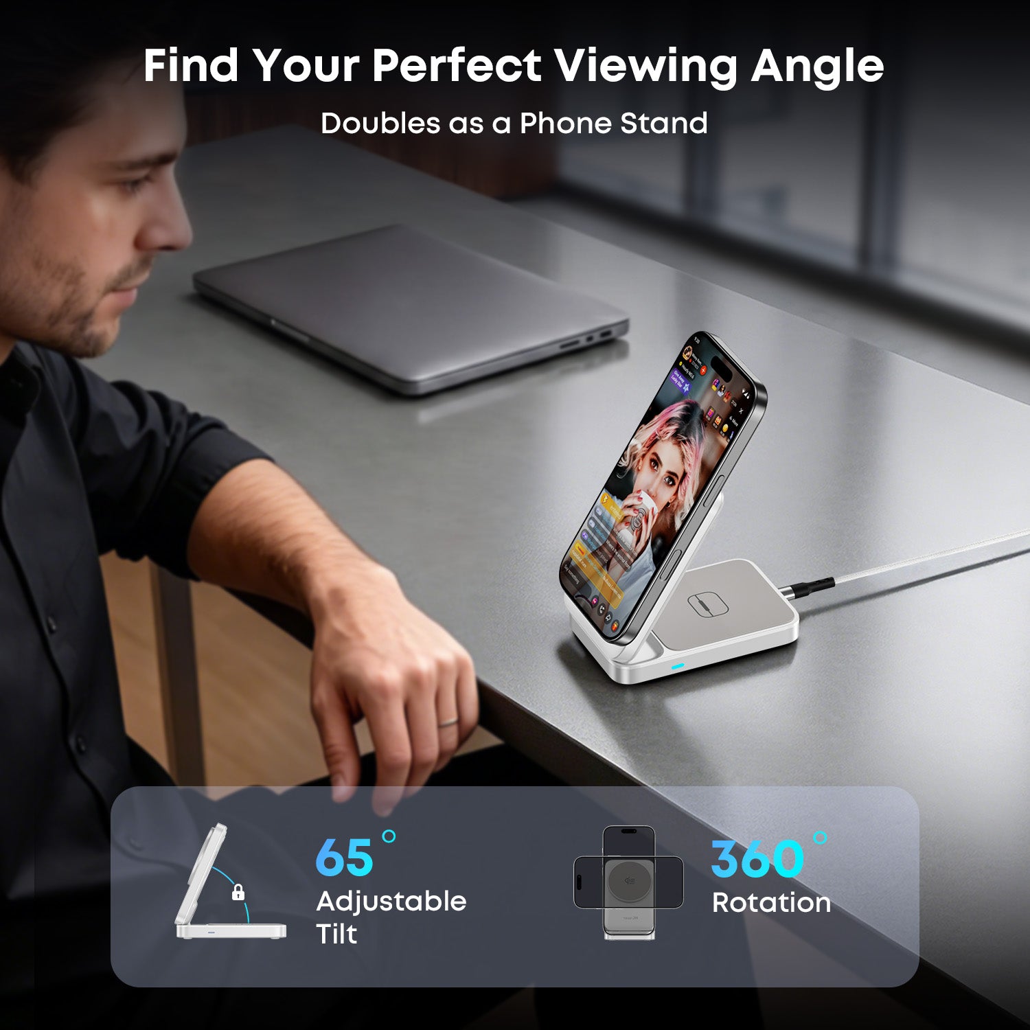 Tough On MagFold Qi2.2 25W 3-in-1 Foldable Wireless Charger