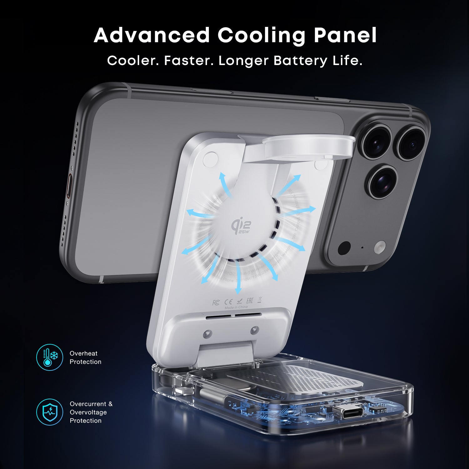Tough On MagFold Qi2.2 25W 3-in-1 Foldable Wireless Charger