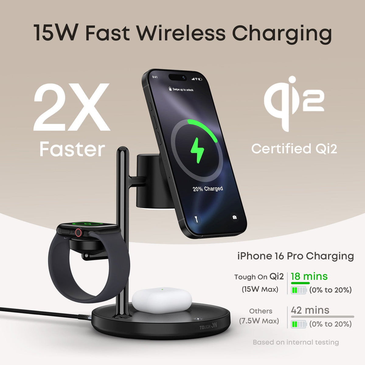Tough On MagMore Qi2 4-in-1 Wireless Charger