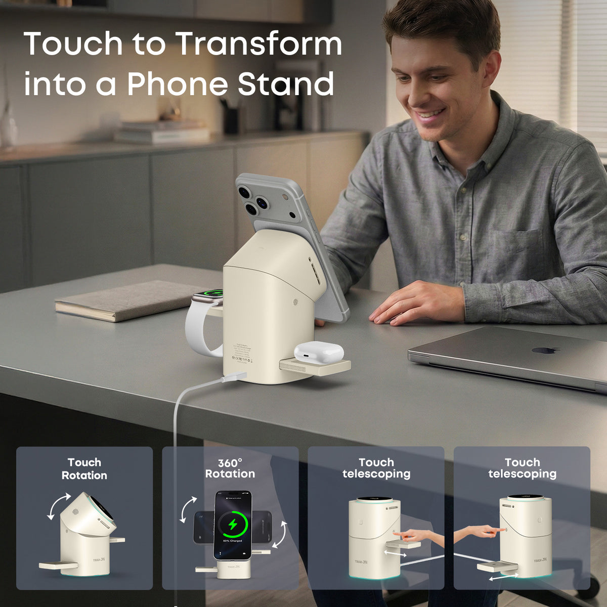 Tough On MagPro Qi2 25W 3-in-1 Wireless Charger