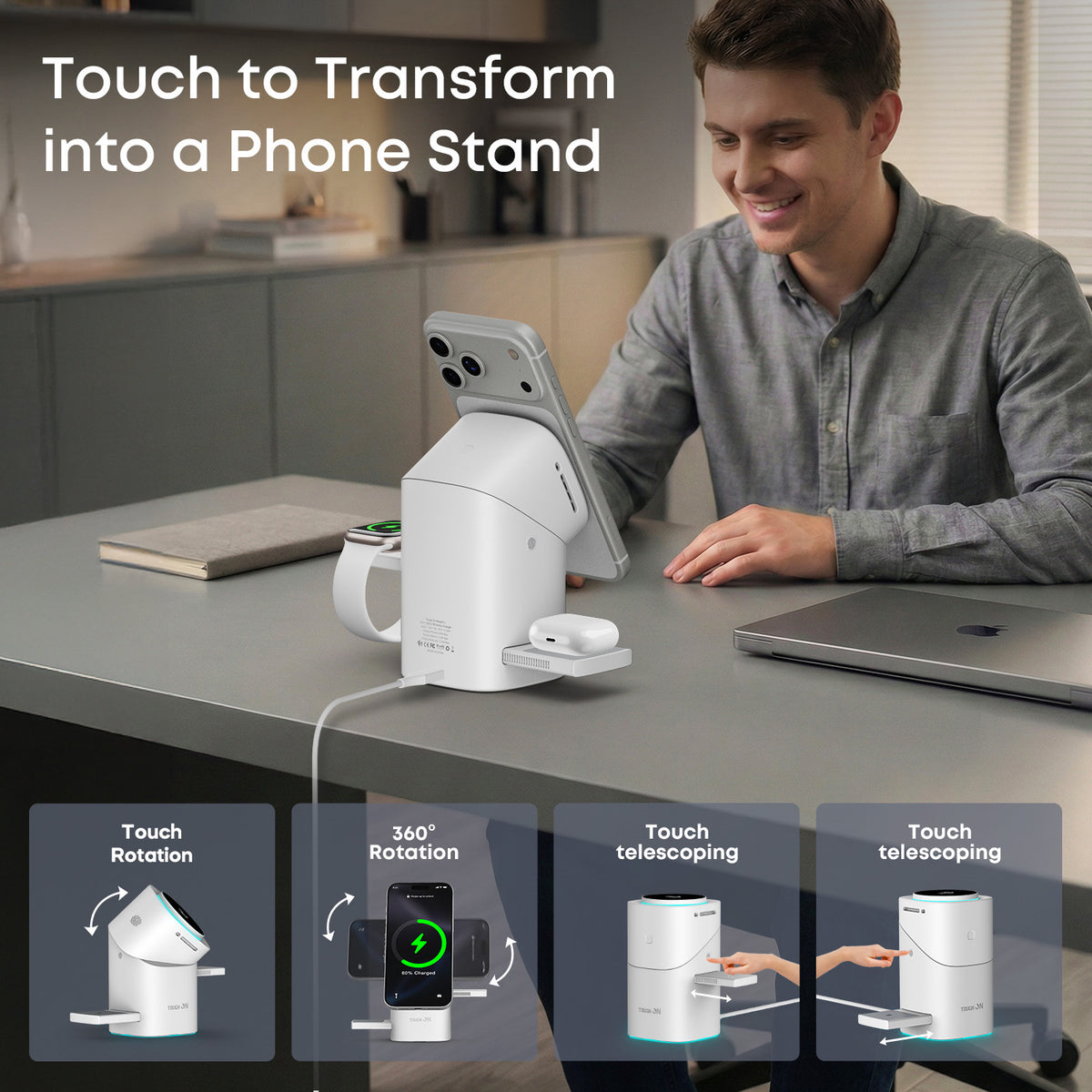 Tough On MagPro Qi2 25W 3-in-1 Wireless Charger