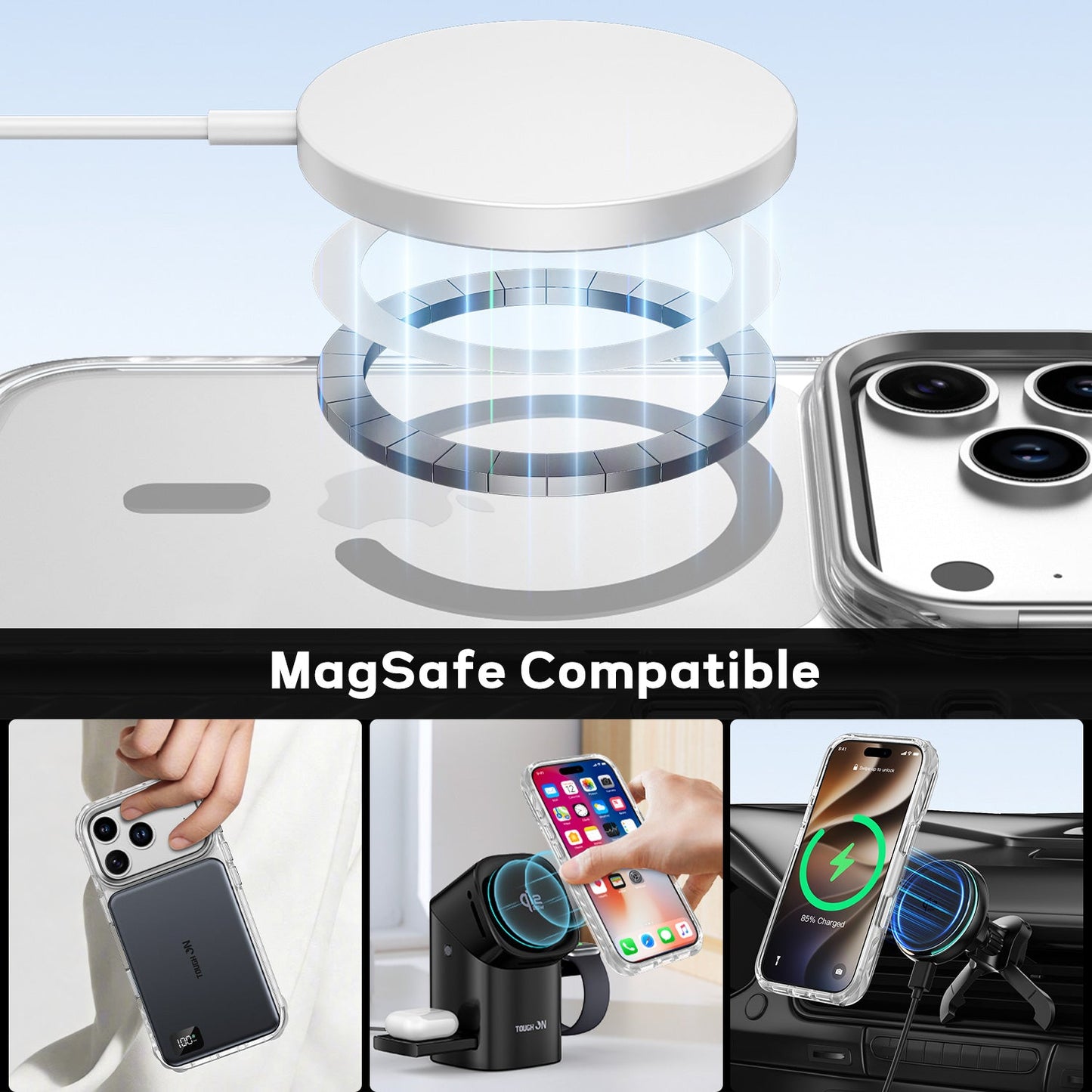 Tough On Magnetic Case with Camera Stand for iPhone