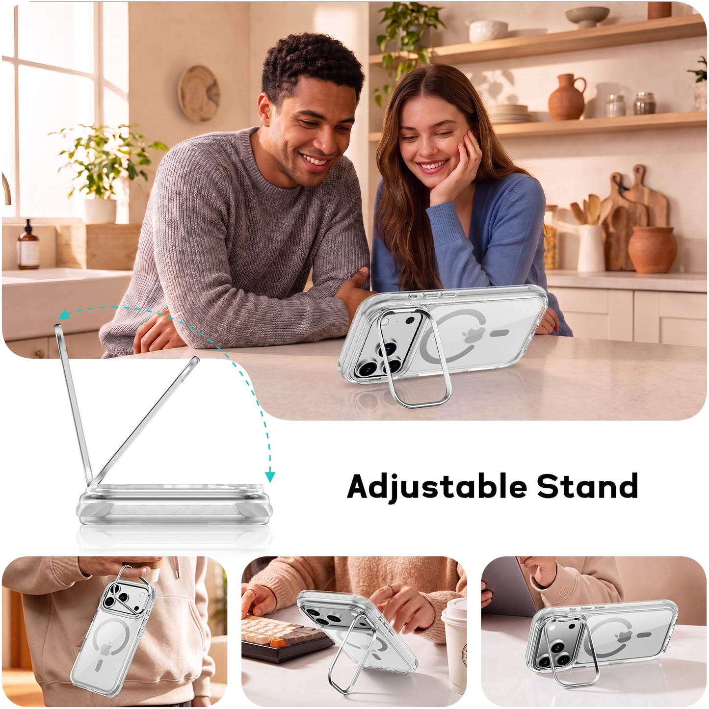 Tough On Magnetic Case with Camera Stand for iPhone