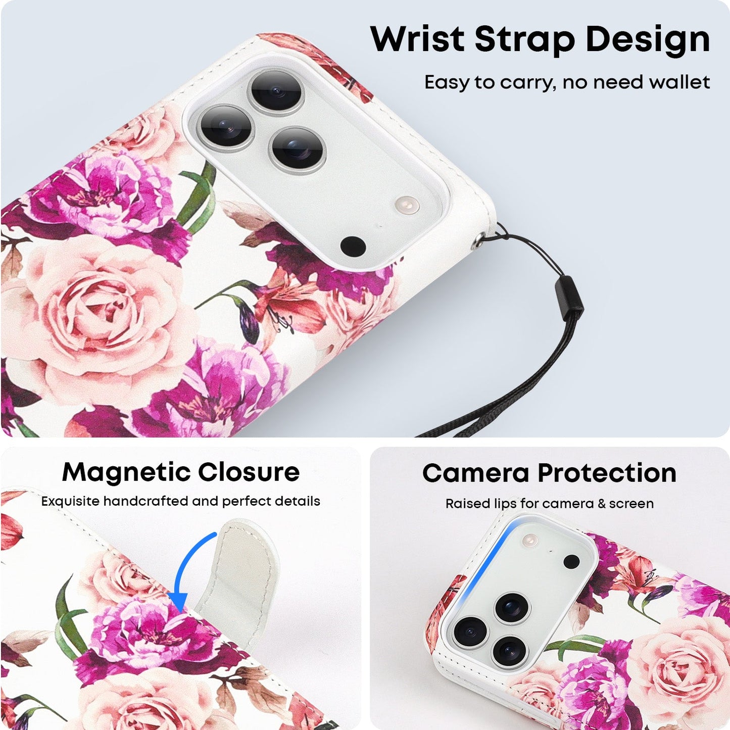Tough On Magnetic Detachable Leather Case for iPhone 17 Series