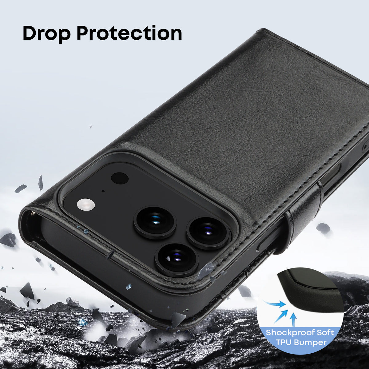 Tough On Magnetic Detachable Leather Case for iPhone