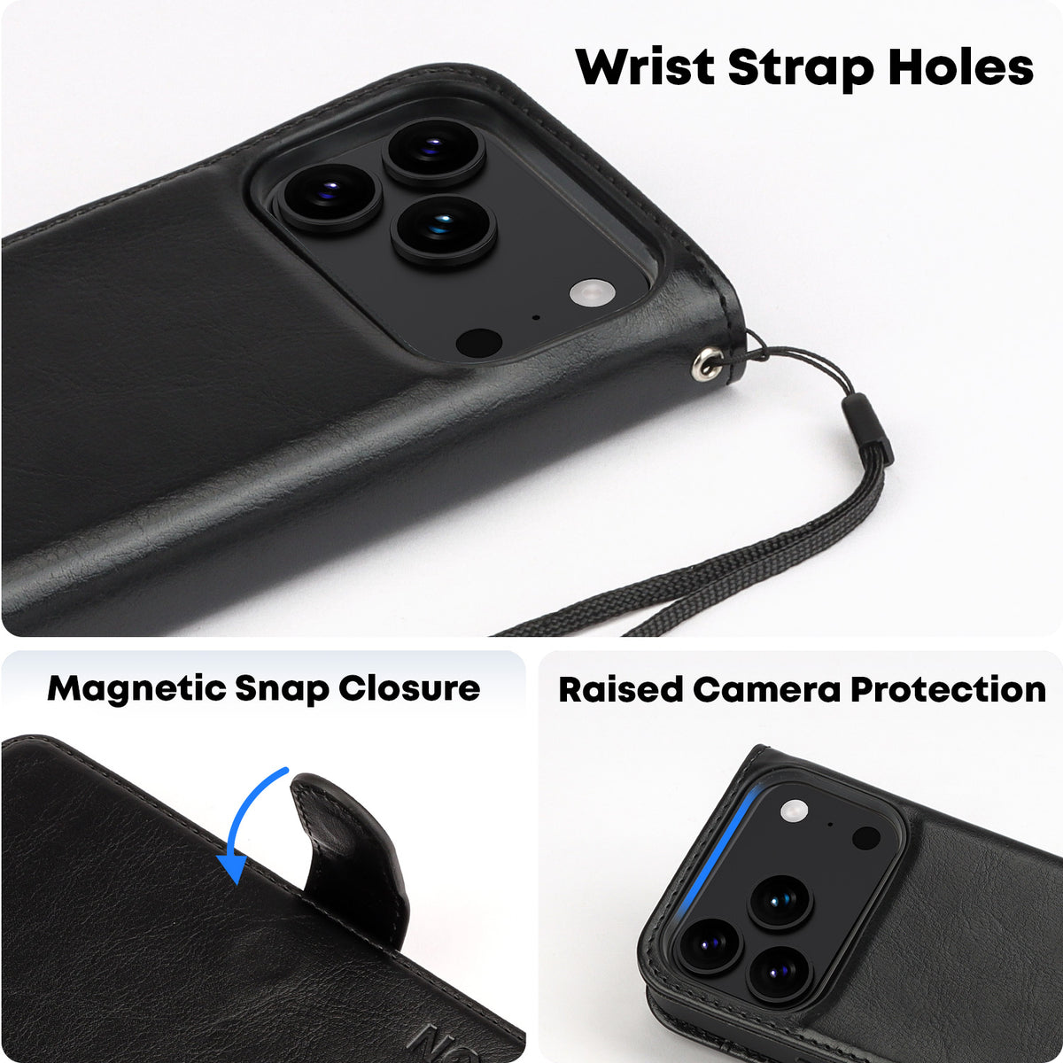 Tough On Magnetic Detachable Leather Case for iPhone