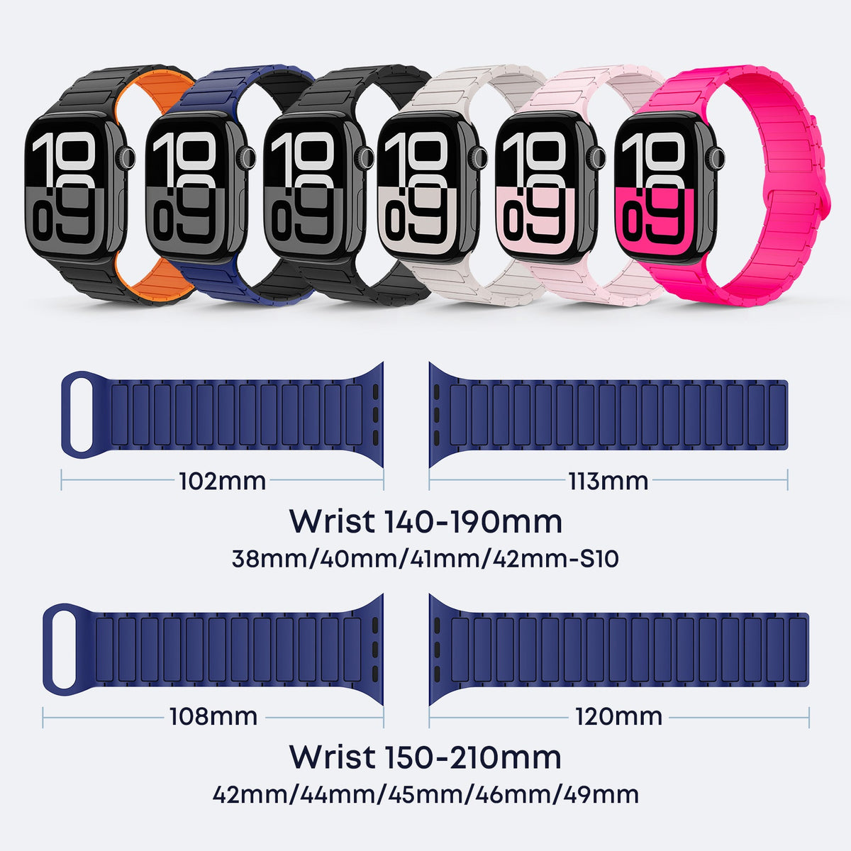 Tough On Magnetic Silicone Band for Apple Watch