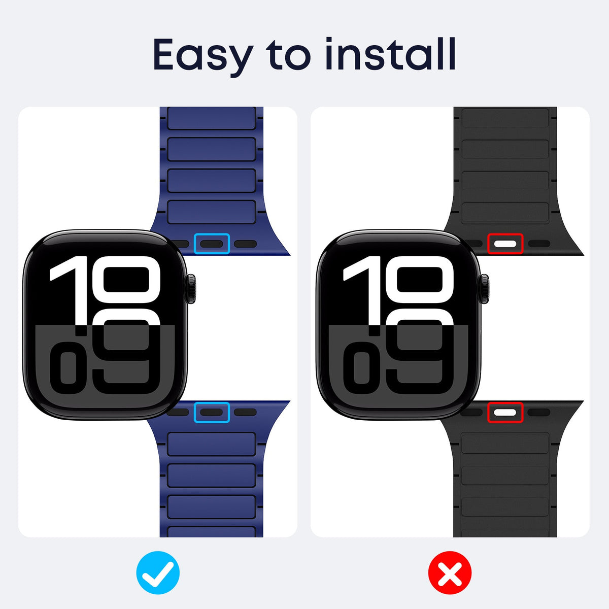 Tough On Magnetic Silicone Band for Apple Watch