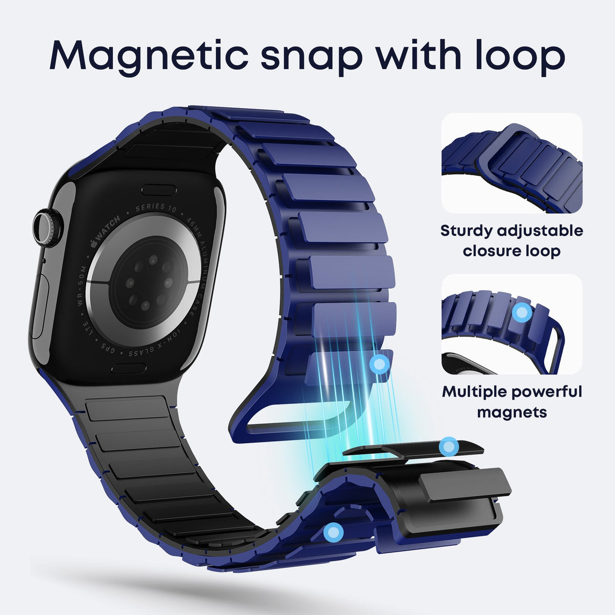 Tough On Magnetic Silicone Band for Apple Watch