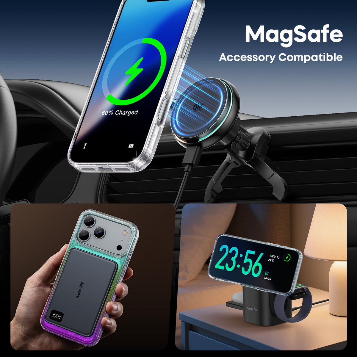 Tough On Anti-Yellowing Glitter Iridescent Case with MagSafe for iPhone