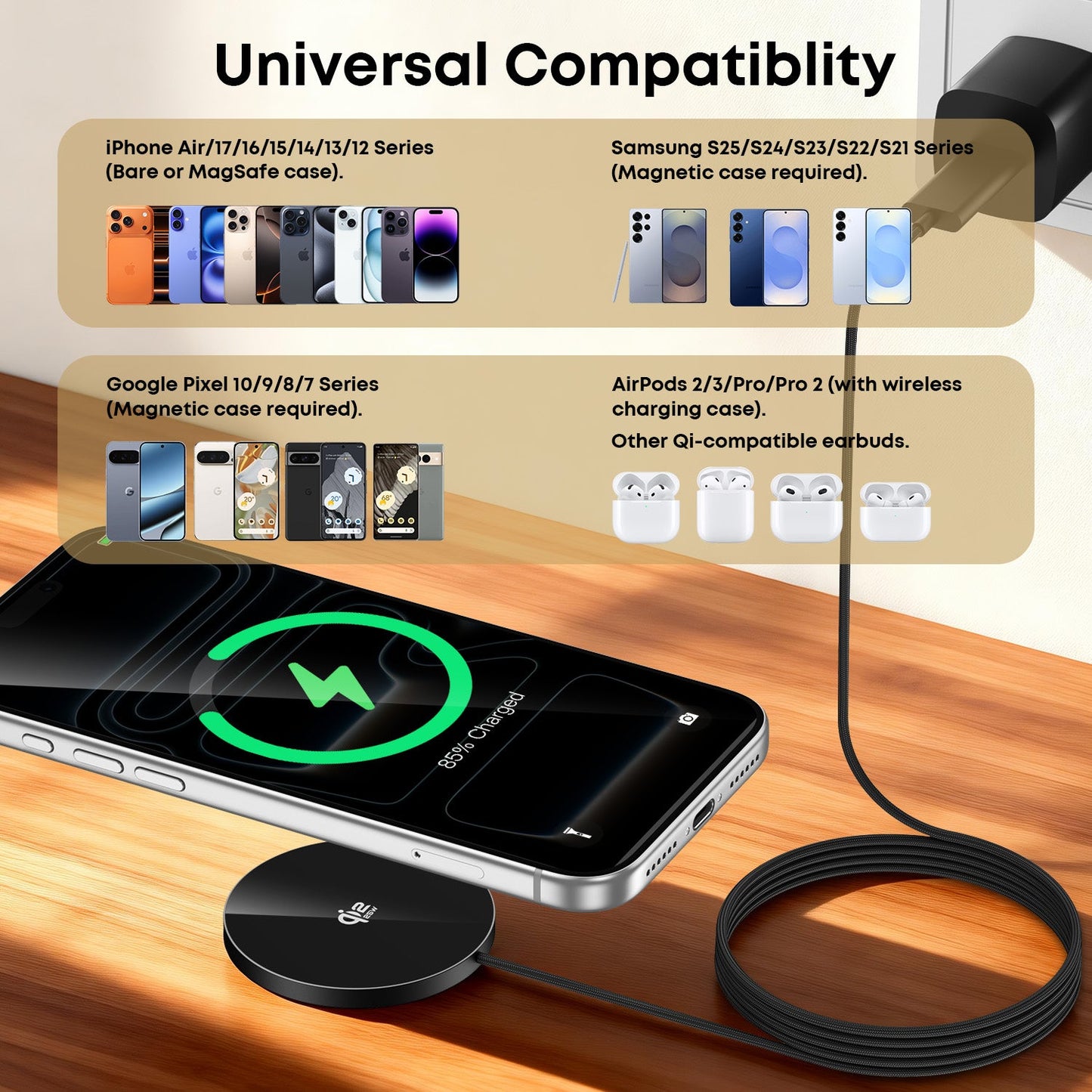 Tough On Qi2.2 25W Wireless Charging Pad