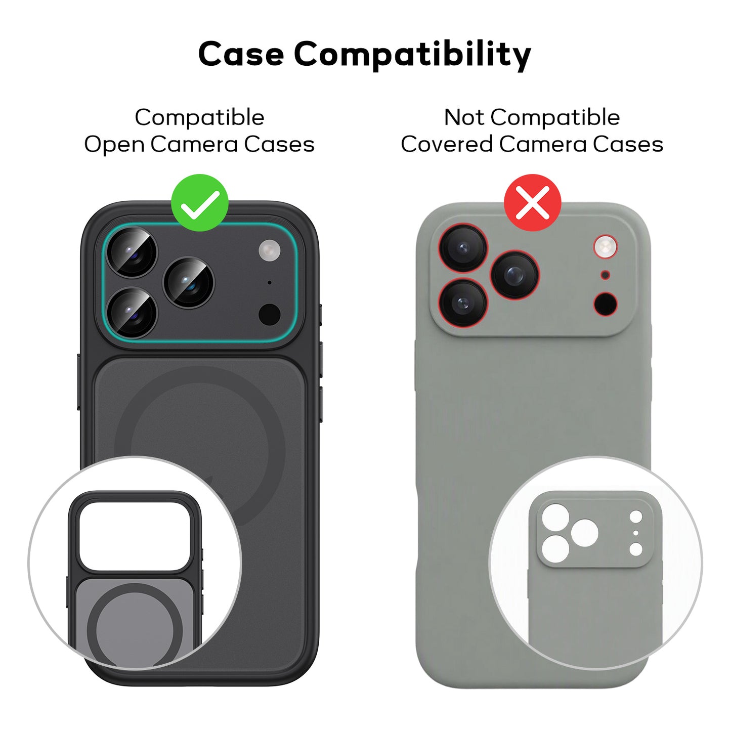 Tough On Rear Camera Protector Matte Metal for iPhone