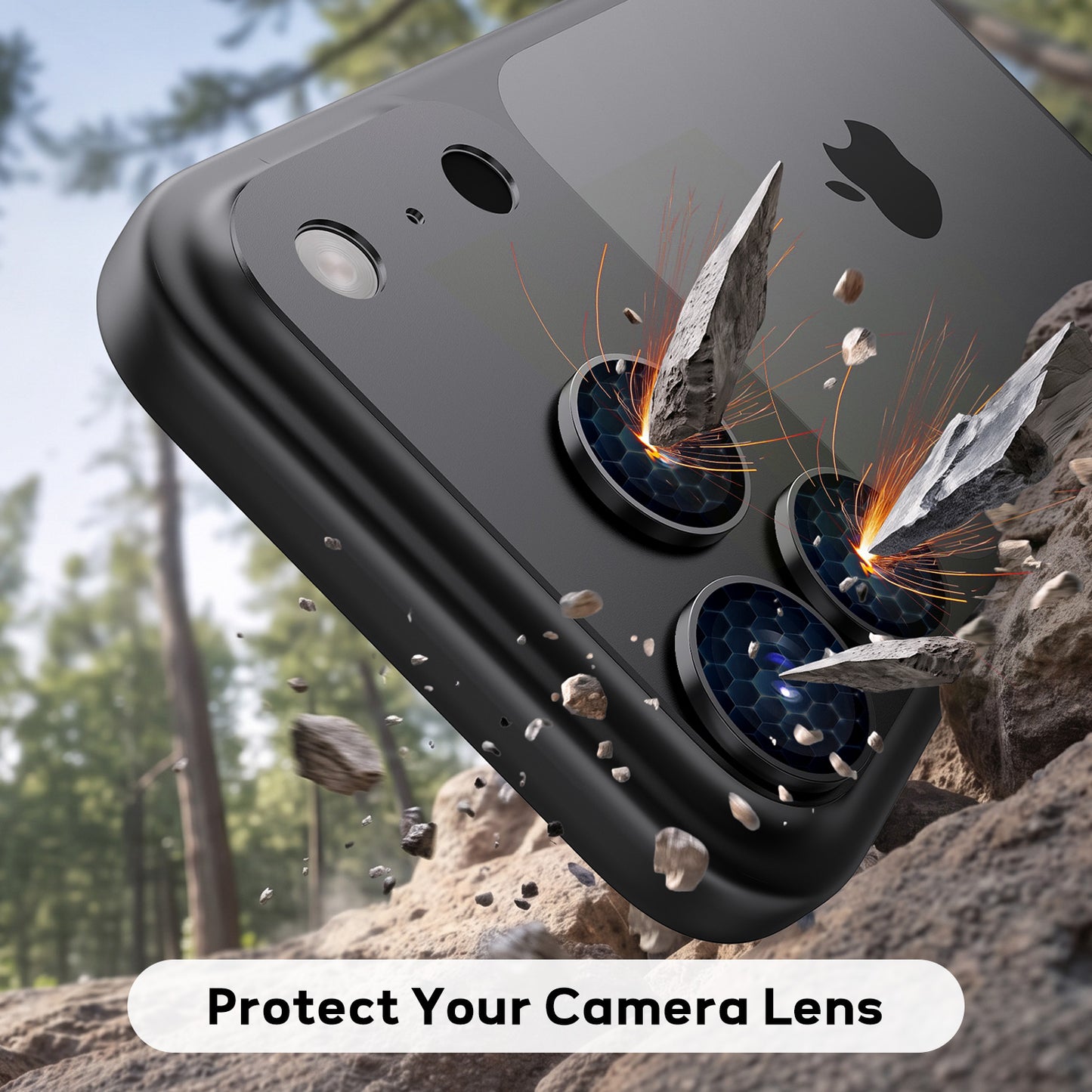 Tough On Rear Camera Protector Matte Metal for iPhone