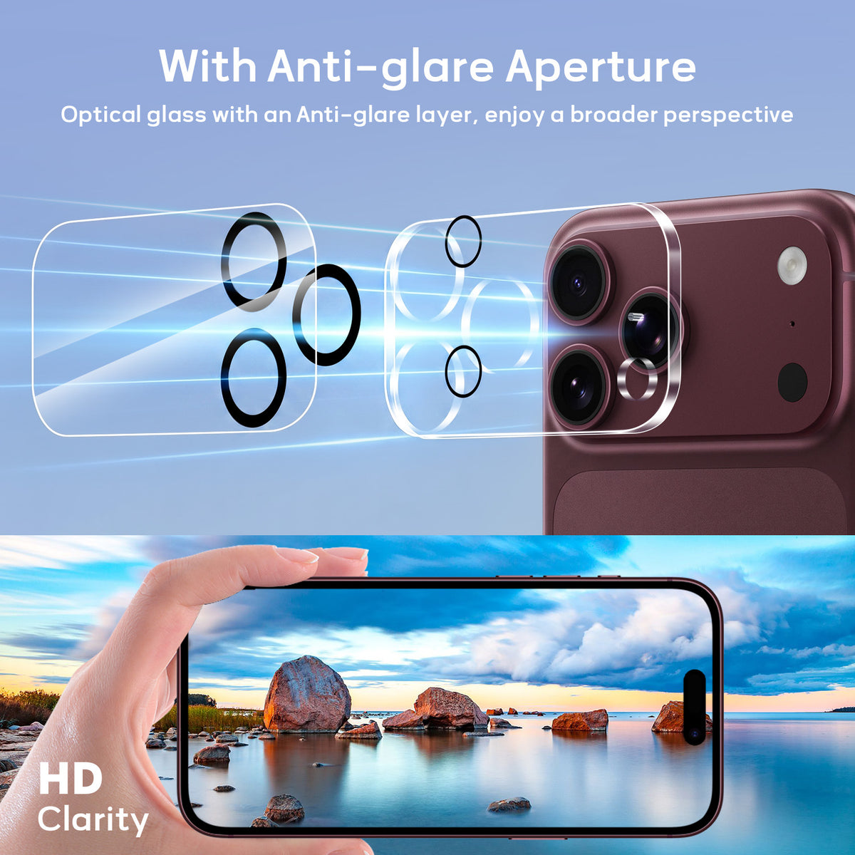 Tough On Rear Camera Protector Tempered Glass for iPhone