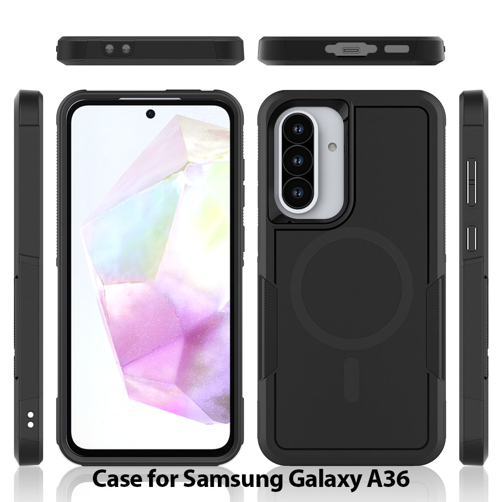 Tough On Samsung Galaxy A36 Case with MagSafe Heavy Armor Black