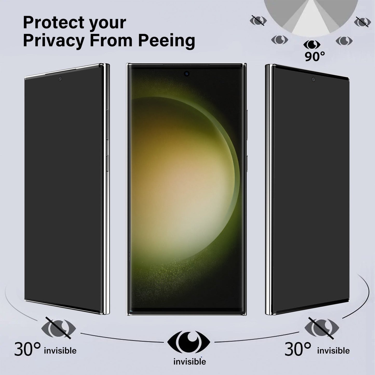 Tough On Samsung Galaxy S23 Ultra Privacy Tempered Glass Screen Protector