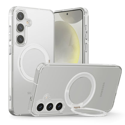 Tough On Samsung Galaxy S25 Clear Case 360° Rotate Stand With MagSafe