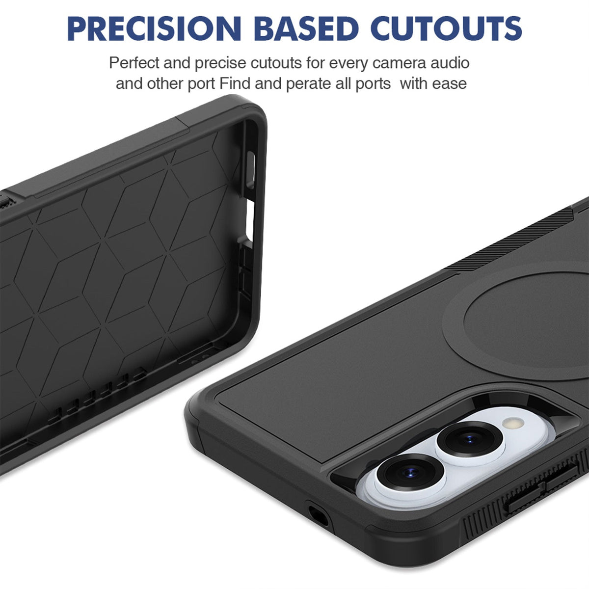 Tough On Samsung Galaxy S25 Edge Case Magnetic Armor Cover Black