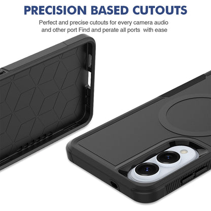 Tough On Samsung Galaxy S25 Edge Case Magnetic Armor Cover Black
