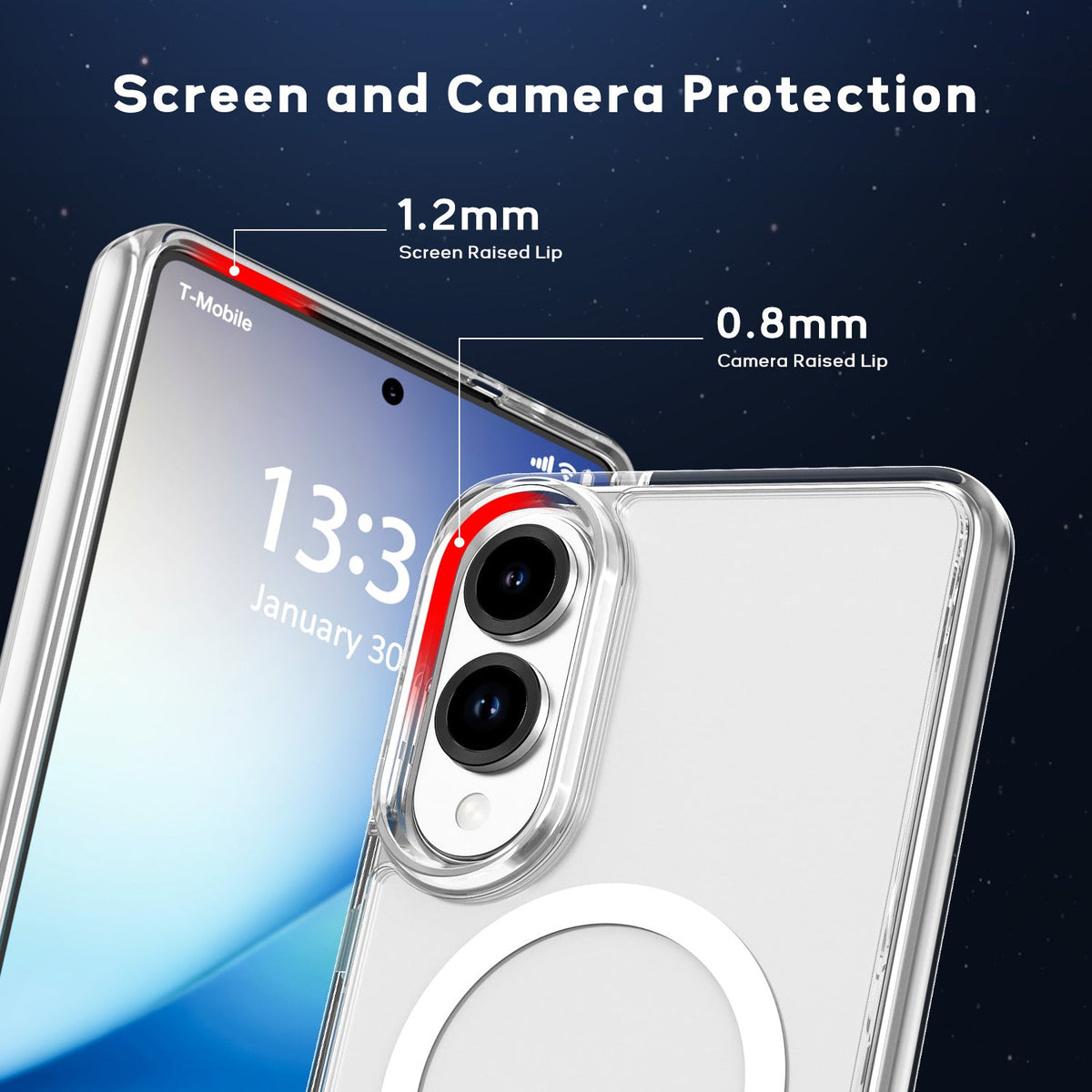 Tough On Samsung Galaxy S25 Edge Clear Case with MagSafe