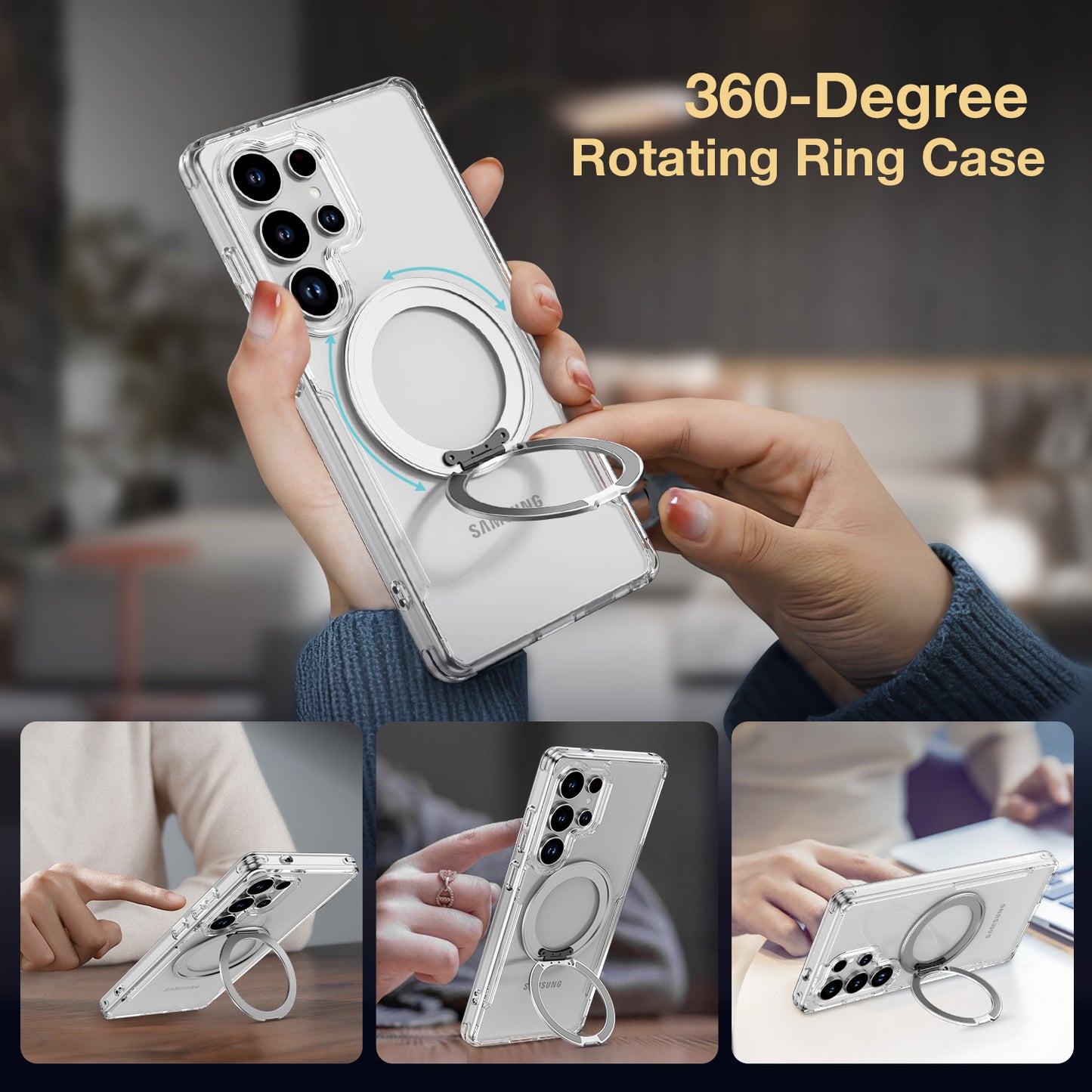 Tough On Samsung Galaxy S25 Ultra Case 360° Rotate Stand With MagSafe