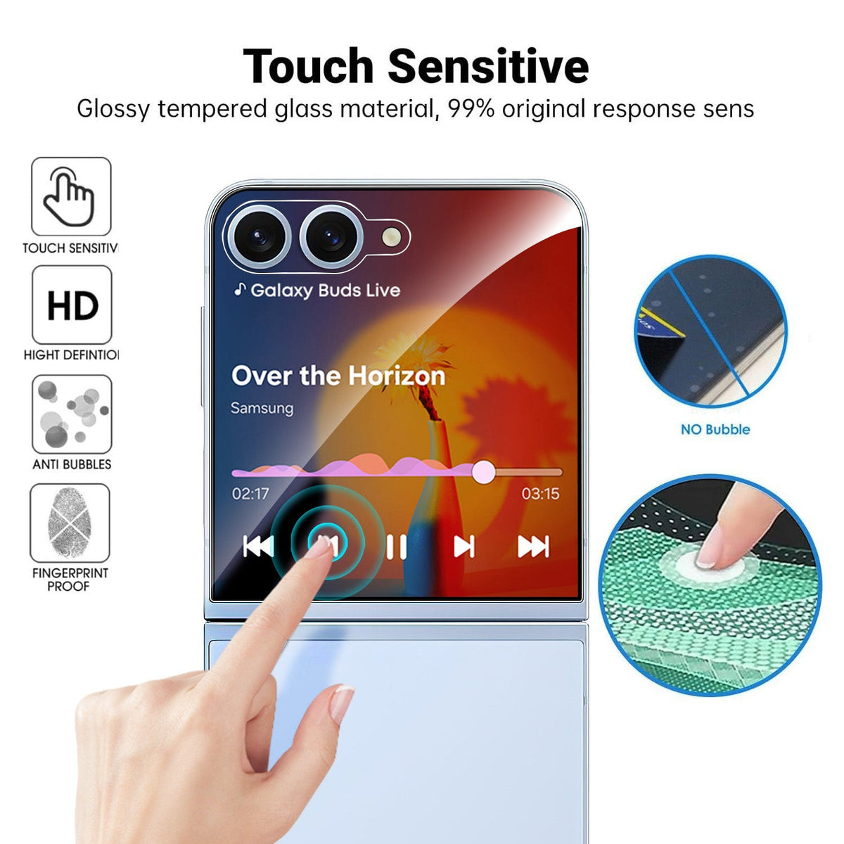 Tough On Samsung Galaxy Z Flip7 Tempered Glass Screen Protector