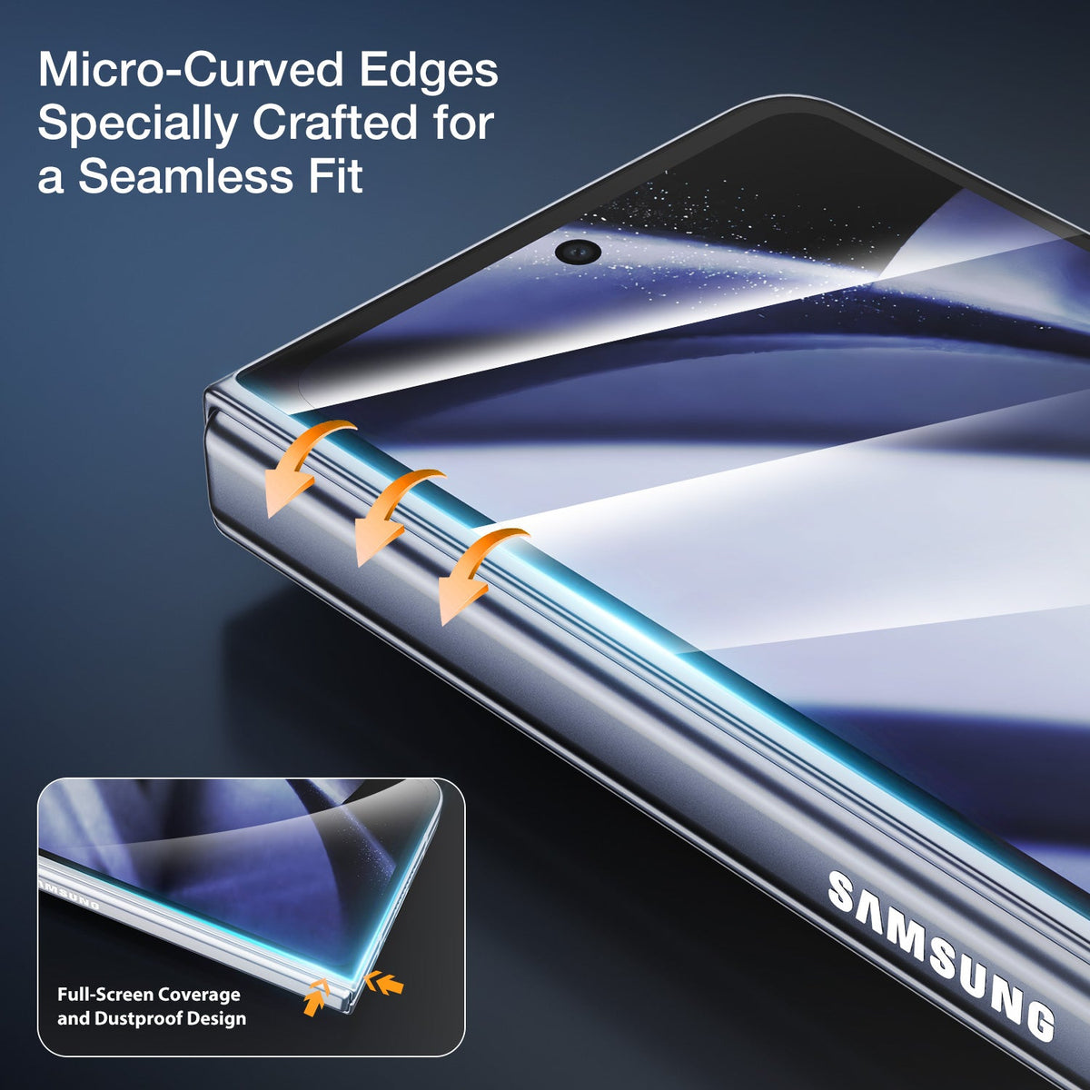 Tough On Samsung Galaxy Z Fold7 Tempered Glass Screen Protector
