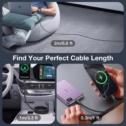 Tough On 240W USB-C Cable 5 Pack PD 3.1 Fast Charging Nylon Braided