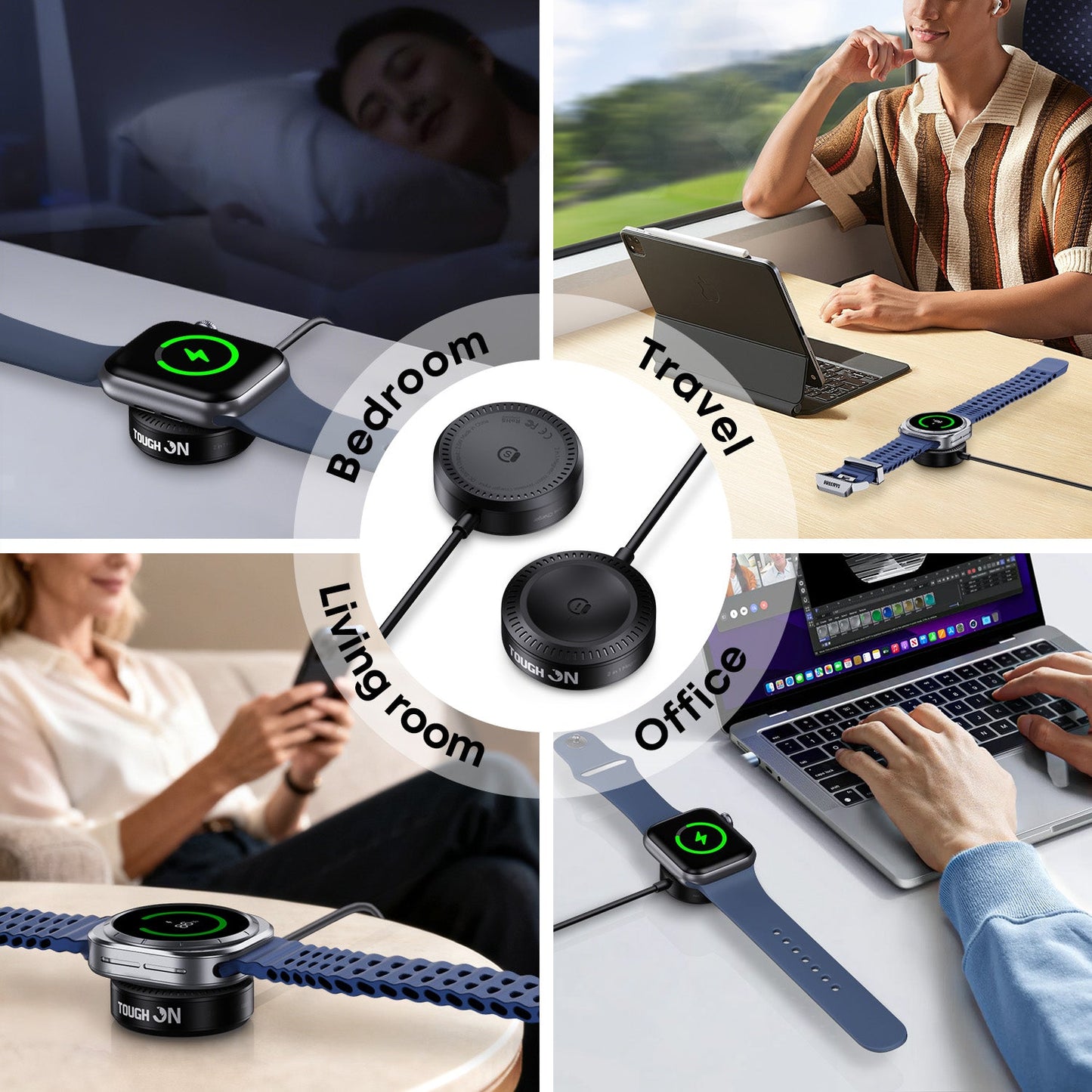 Tough On Universal Wireless Charger for Apple Watch & Galaxy Watch