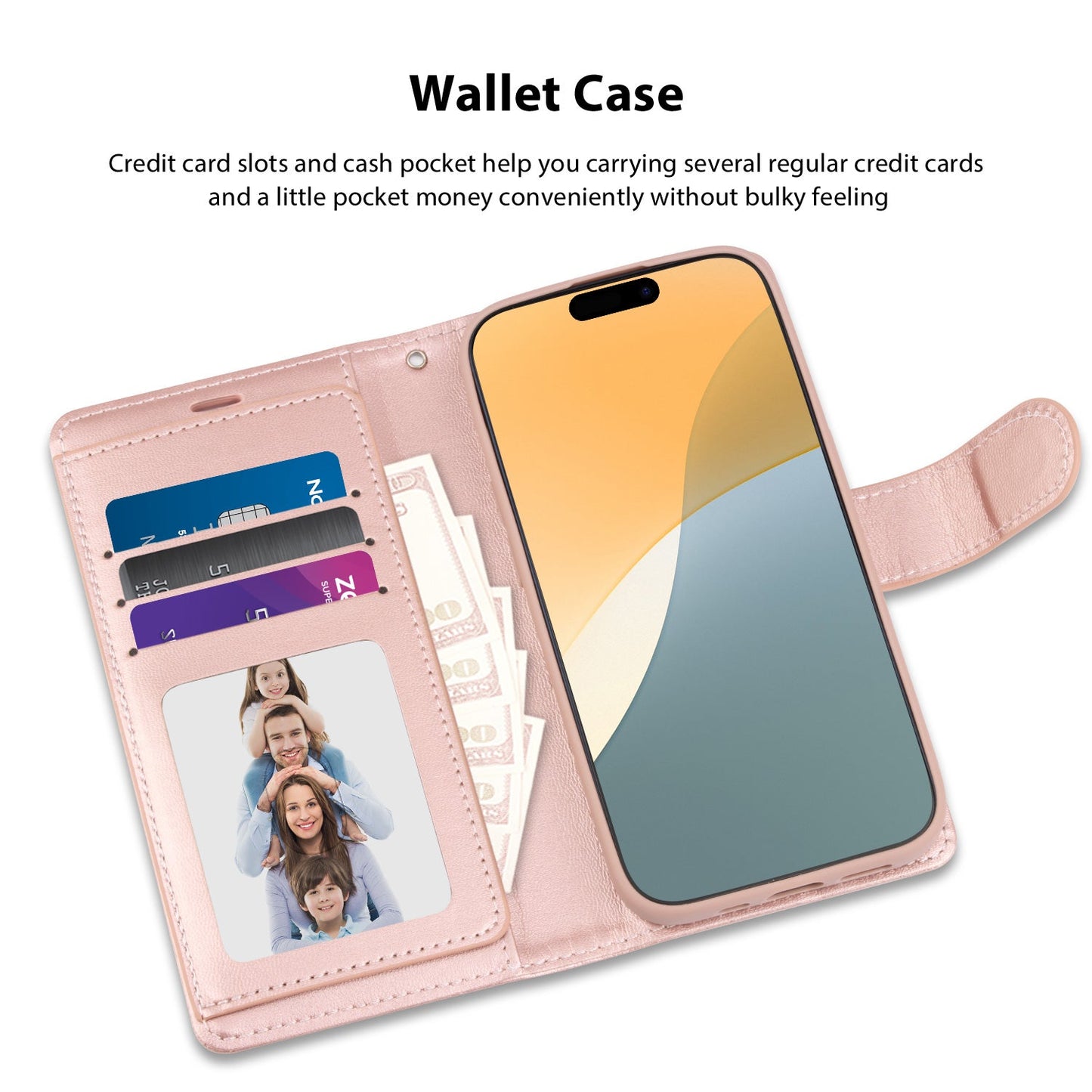 Tough On iPhone 16 Flip Wallet Leather Case