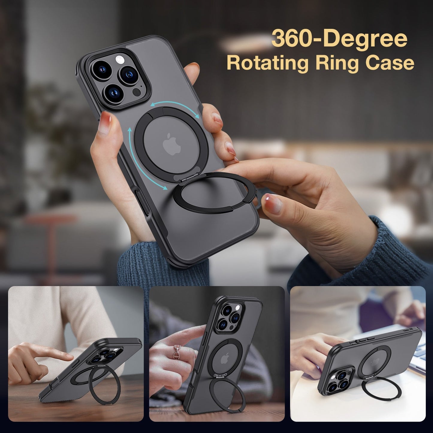 Tough On iPhone 16 Pro Case 360° Rotate Stand With MagSafe