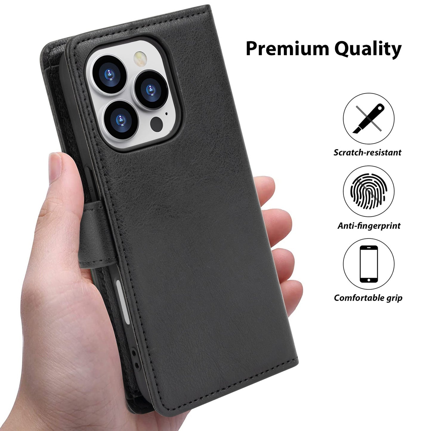 Tough On iPhone 16 Pro Flip Wallet Leather Case