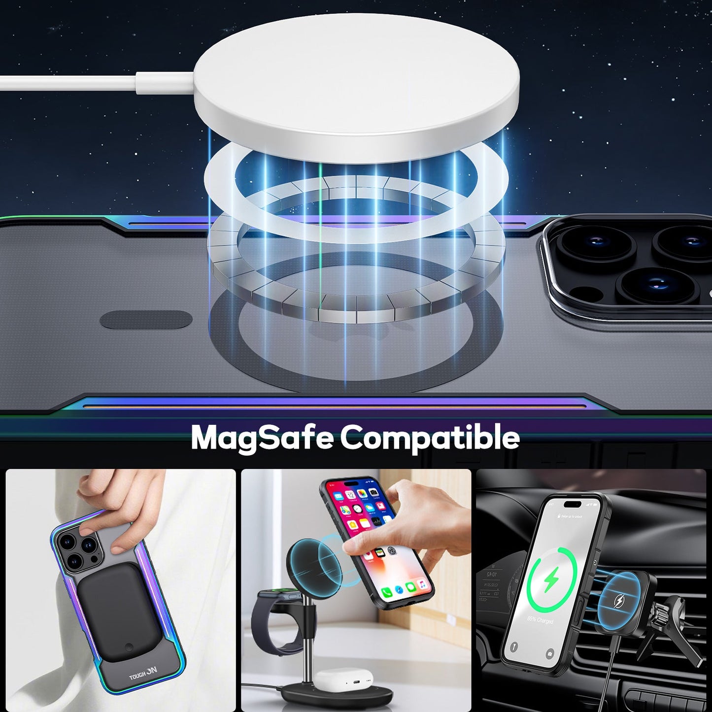 Tough On iPhone 16 Pro Max Case Iron Shield with MagSafe