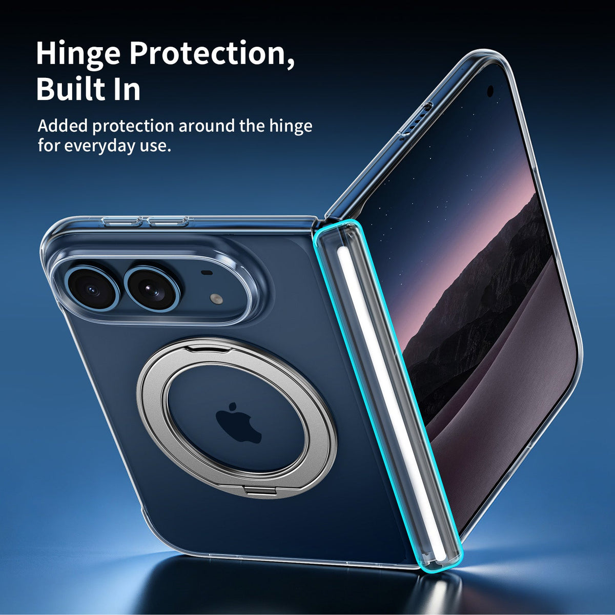 Tough On iPhone Duo Clear Magnetic Case with Ring Stand and Screen Protector