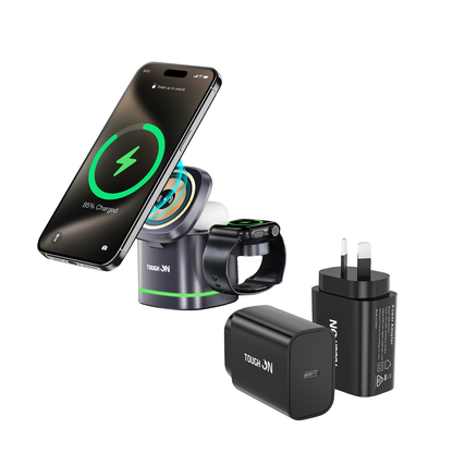 Tough On 3-in-1 MagSafe Wireless Charger (for Apple Devices) and 20W USB-C Charger Bundle