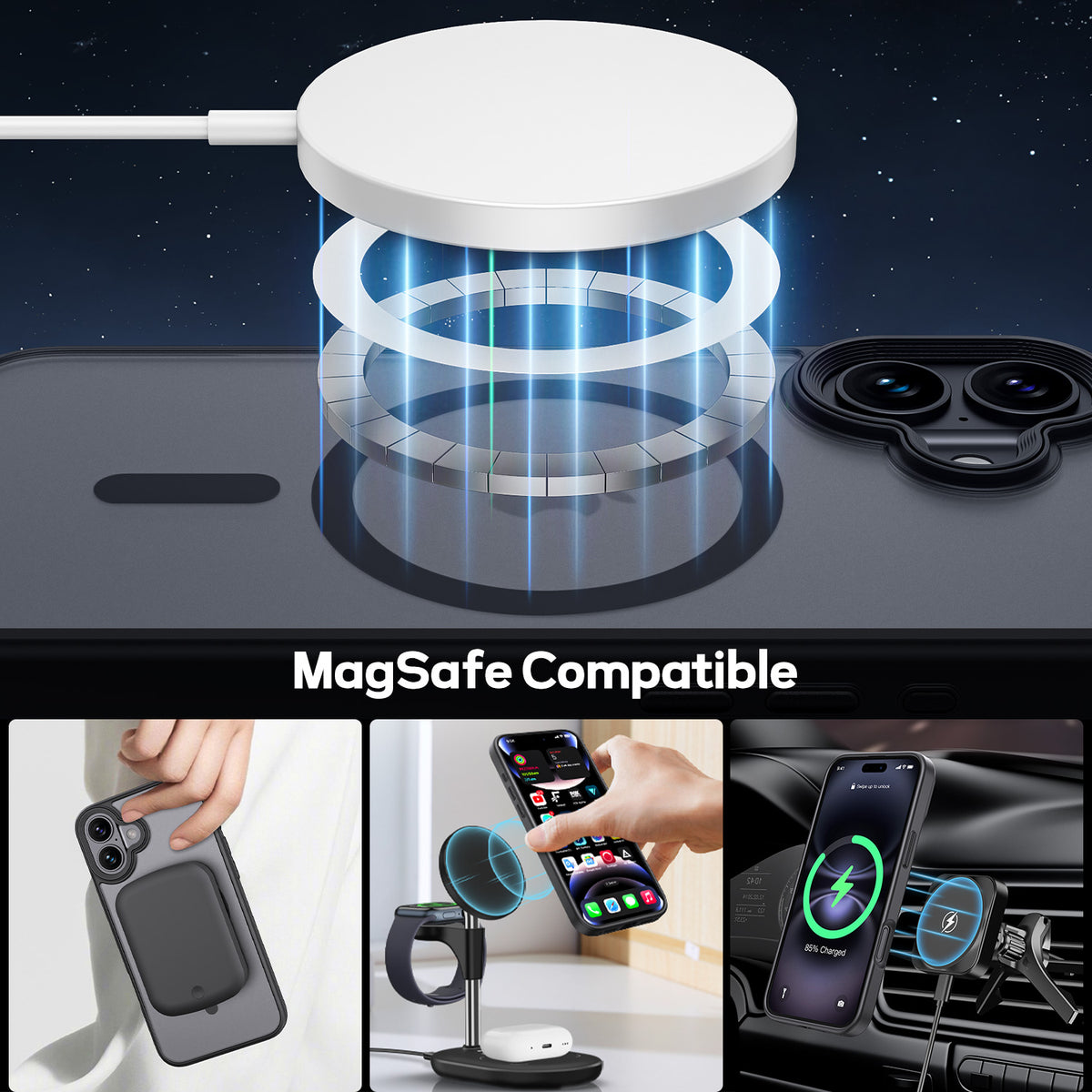 Tough On iPhone 16 Plus Case With MagSafe Matte Black