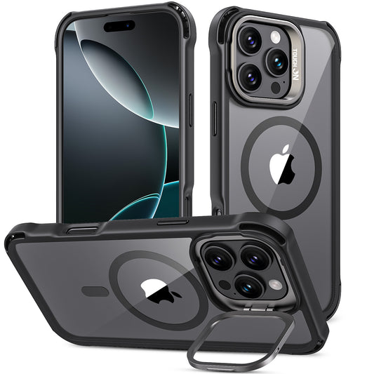 Tough On iPhone 16 Pro MagSafe Case with Camera Stand Black