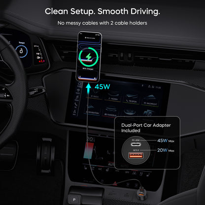 TurboCharge Qi2.2 25W Magnetic Wireless Car Charger with Active Cooling