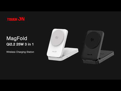 Tough On MagFold Qi2.2 25W 3-in-1 Foldable Wireless Charger