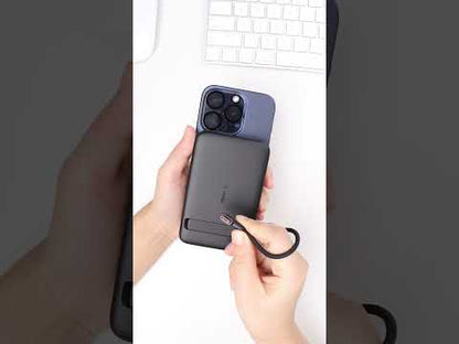 Tough On 10,000mAh Qi2 Magnetic Power Bank with 35W Built-In Cable & Stand