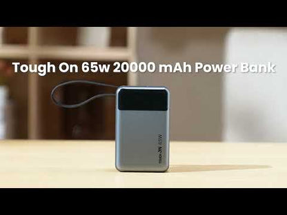 Tough On 65W 20000mAh Power Bank Built-in USB-C Cable