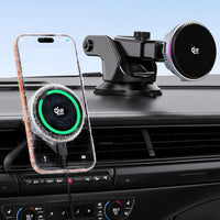 Tough On MagCool Qi2 wireless car charger with active cooling system on white background