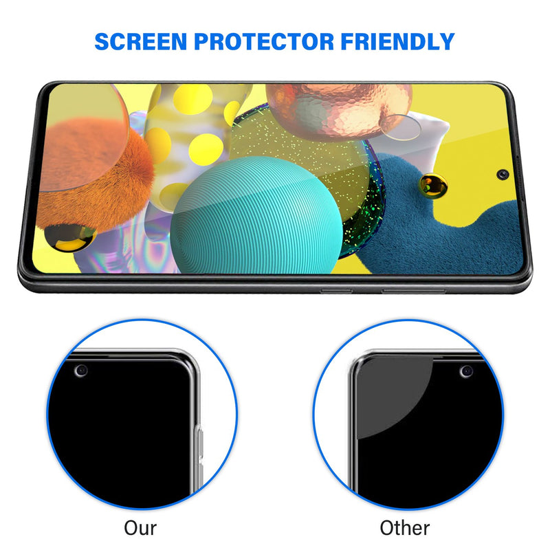 Samsung Galaxy A51 Tempered Glass Screen Protector Tough on with Black Frame