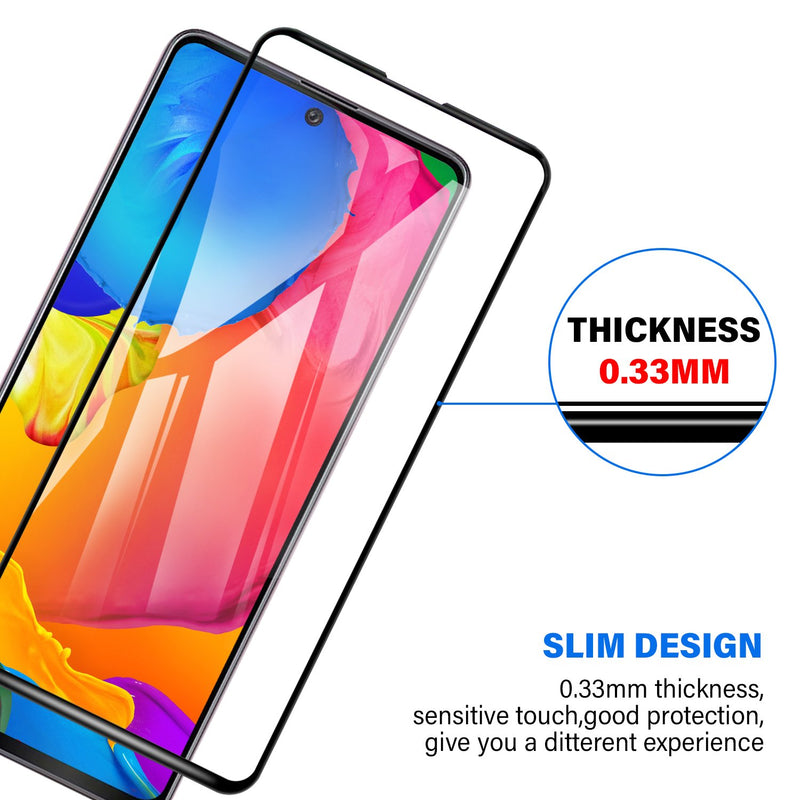 Samsung Galaxy A21s Tempered Glass Screen Protector Tough on with Black Frame