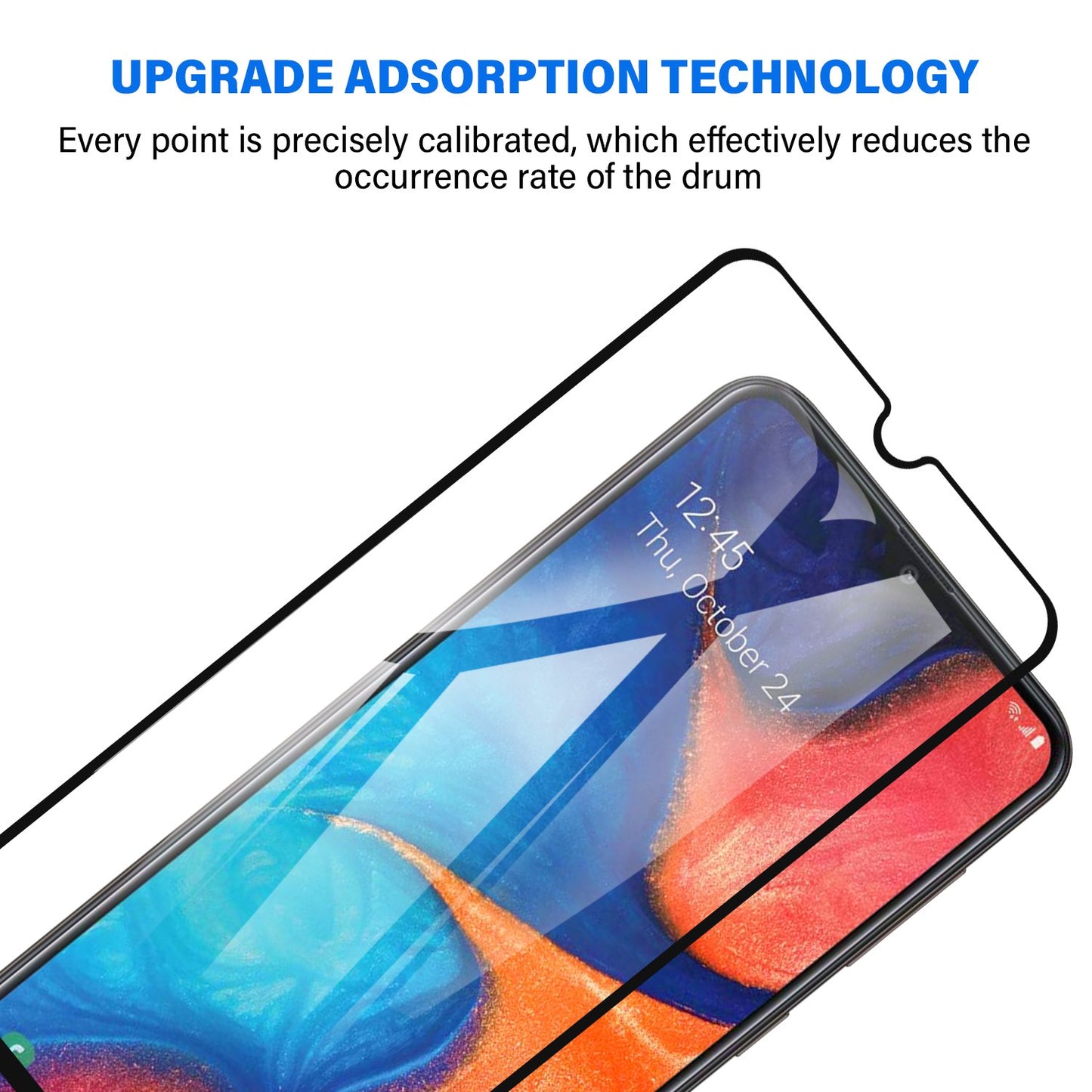 Samsung Galaxy A30&A20 Tempered Glass Screen Protector Tough on with Black Frame