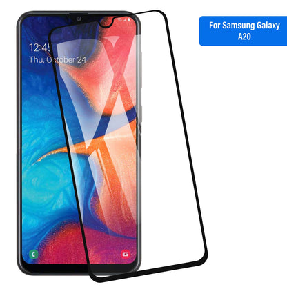 Samsung Galaxy A30&A20 Tempered Glass Screen Protector Tough on with Black Frame