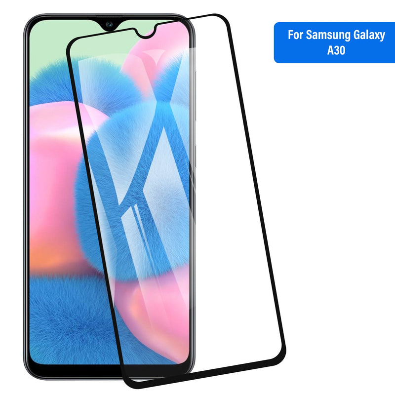 Samsung Galaxy A30&A20 Tempered Glass Screen Protector Tough on with Black Frame