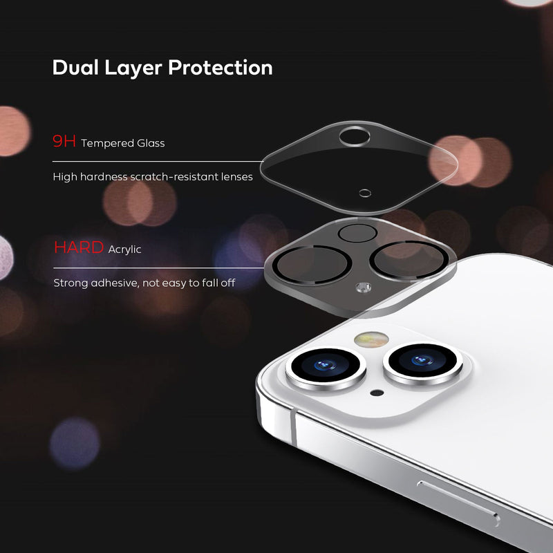 Tough On iPhone 14 / 14 Plus Rear Camera Protector Tempered Glass Black