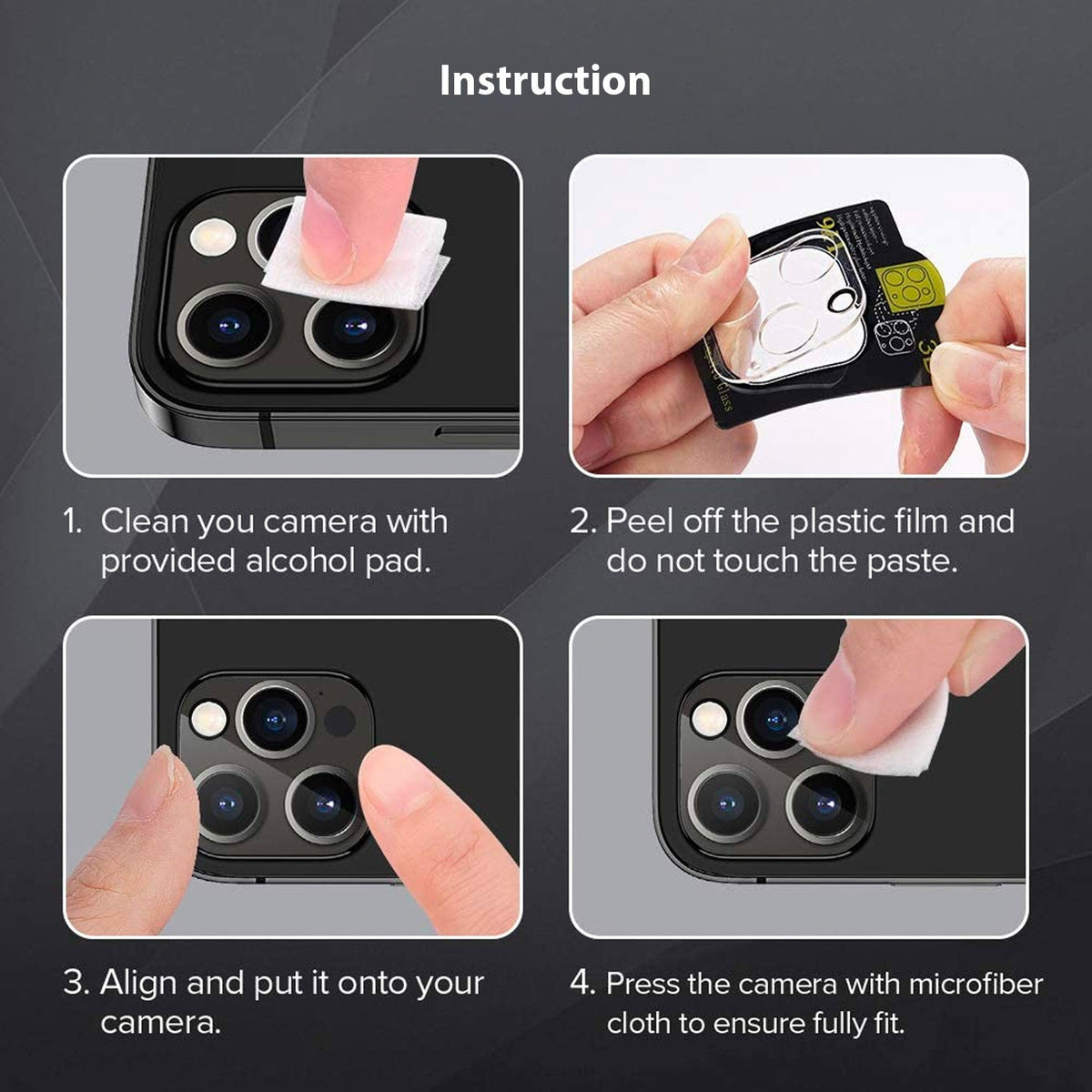 Tough On iPhone 14 / 14 Plus Rear Camera Protector Tempered Glass Black